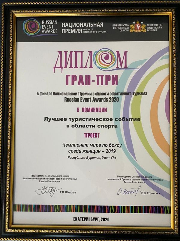 Чемпионат мира по боксу среди женщин-2019 признан лучшим спортивным туристическим событием России