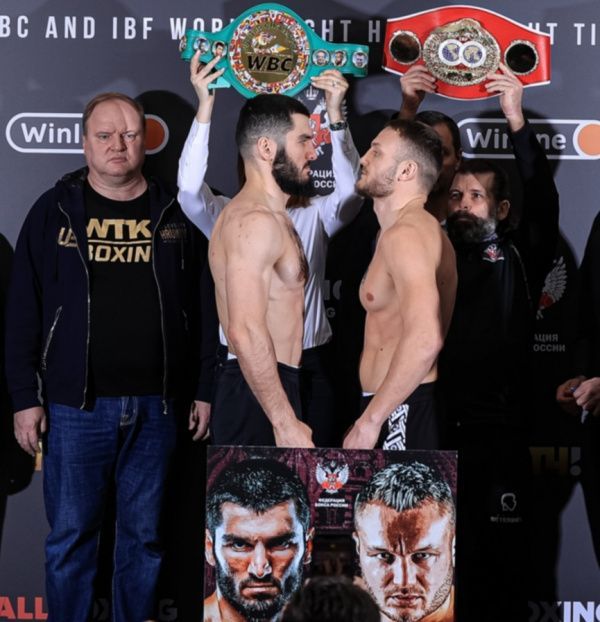 Артур Бетербиев оказался тяжелее Адама Дайнеса накануне их боя в Москве 