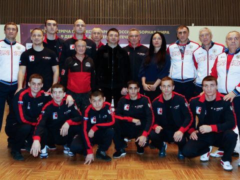 Взвешивание боксеров матчевой встречи Сборная России - Сборная Мира