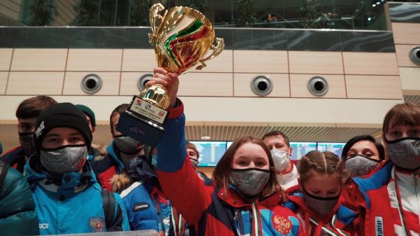 В Шереметьево встретили чемпионов Европы